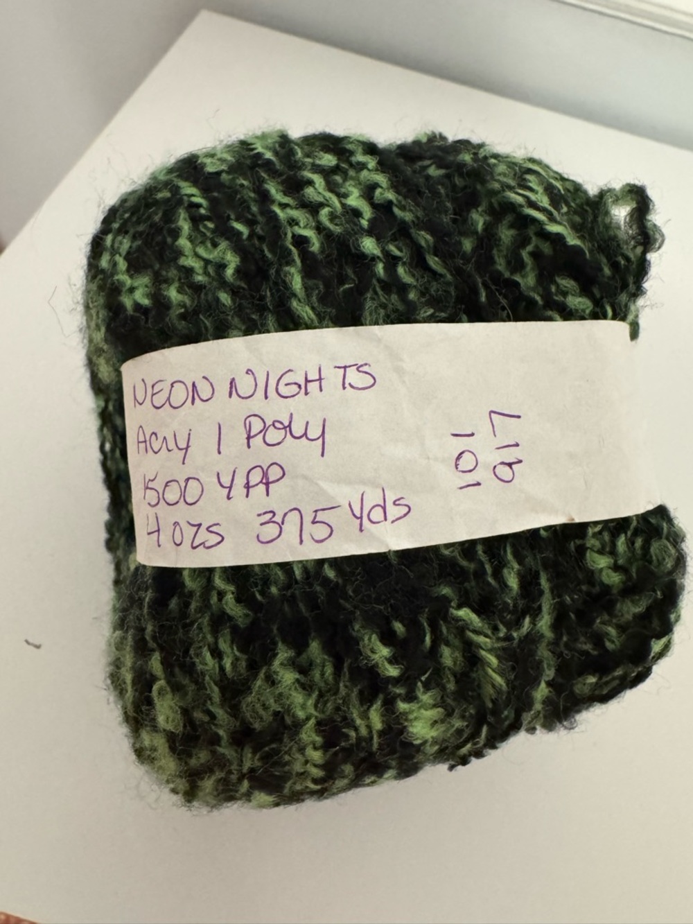 Neon Nights Green Black Variegated Acrylic Yarn Bundle